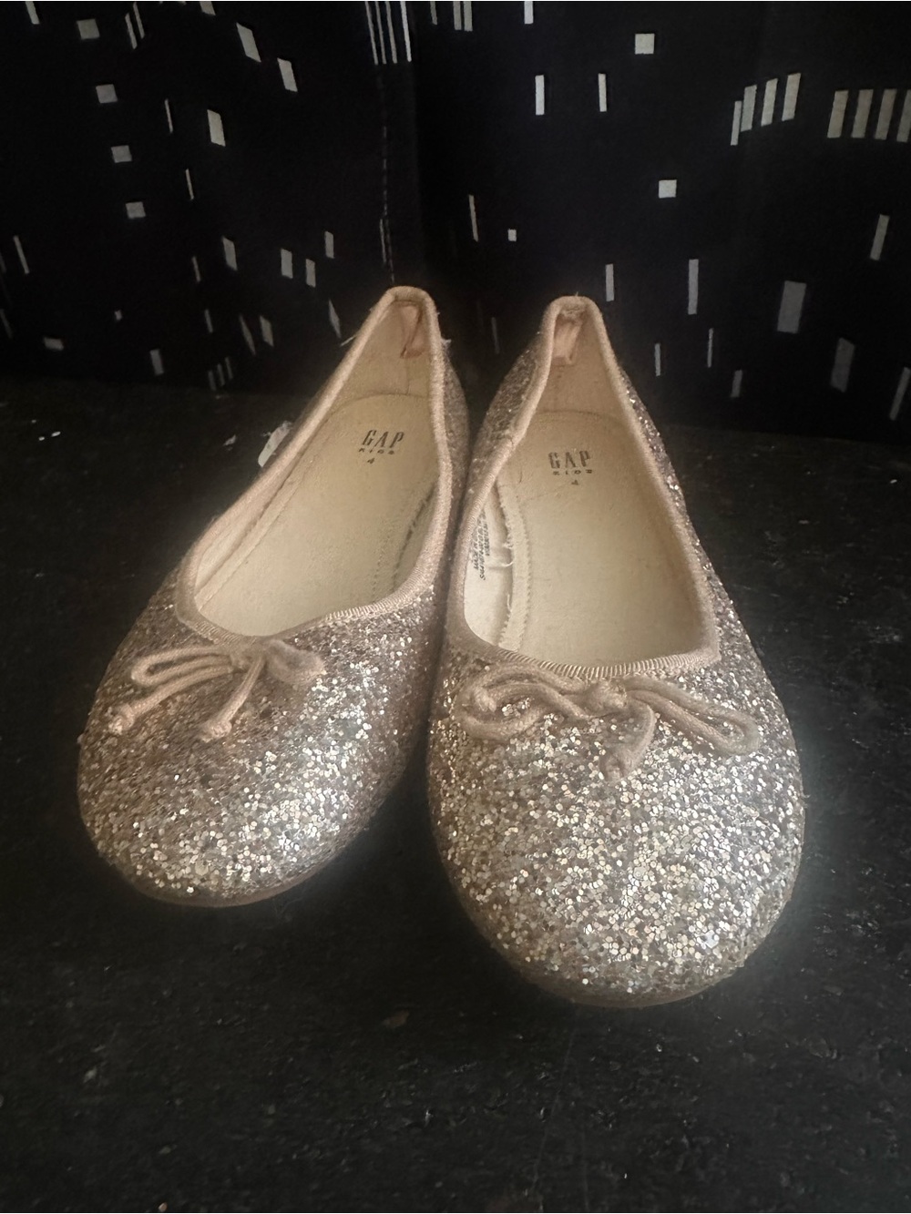 GAP Kids Glitter Ballet Flats - Pink Gold